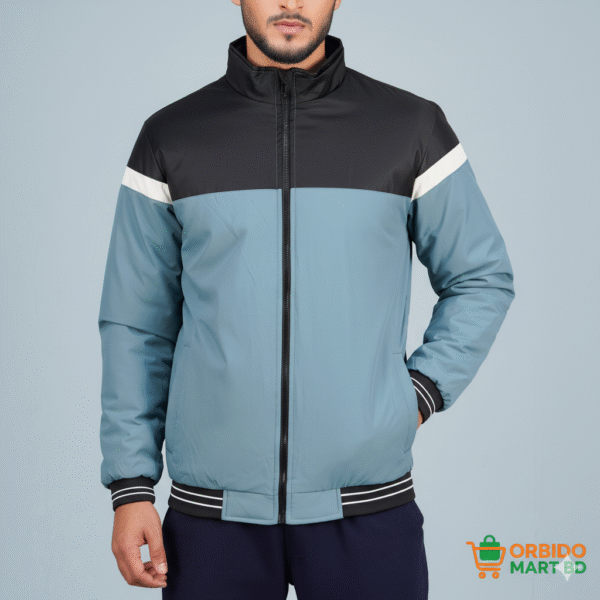 Premium Men’s Casual Colorblock Padded Jacket Stylish Long Sleeve Outerwear Orbido Mart BD